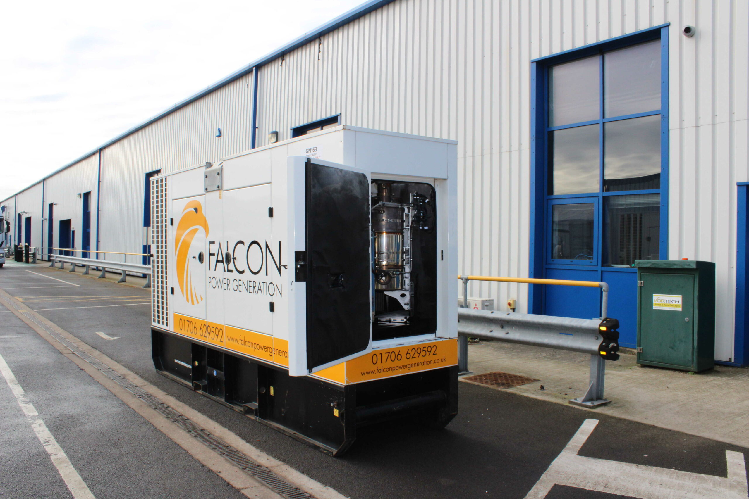 Falcon genset fitted with Eminox retrofit technology